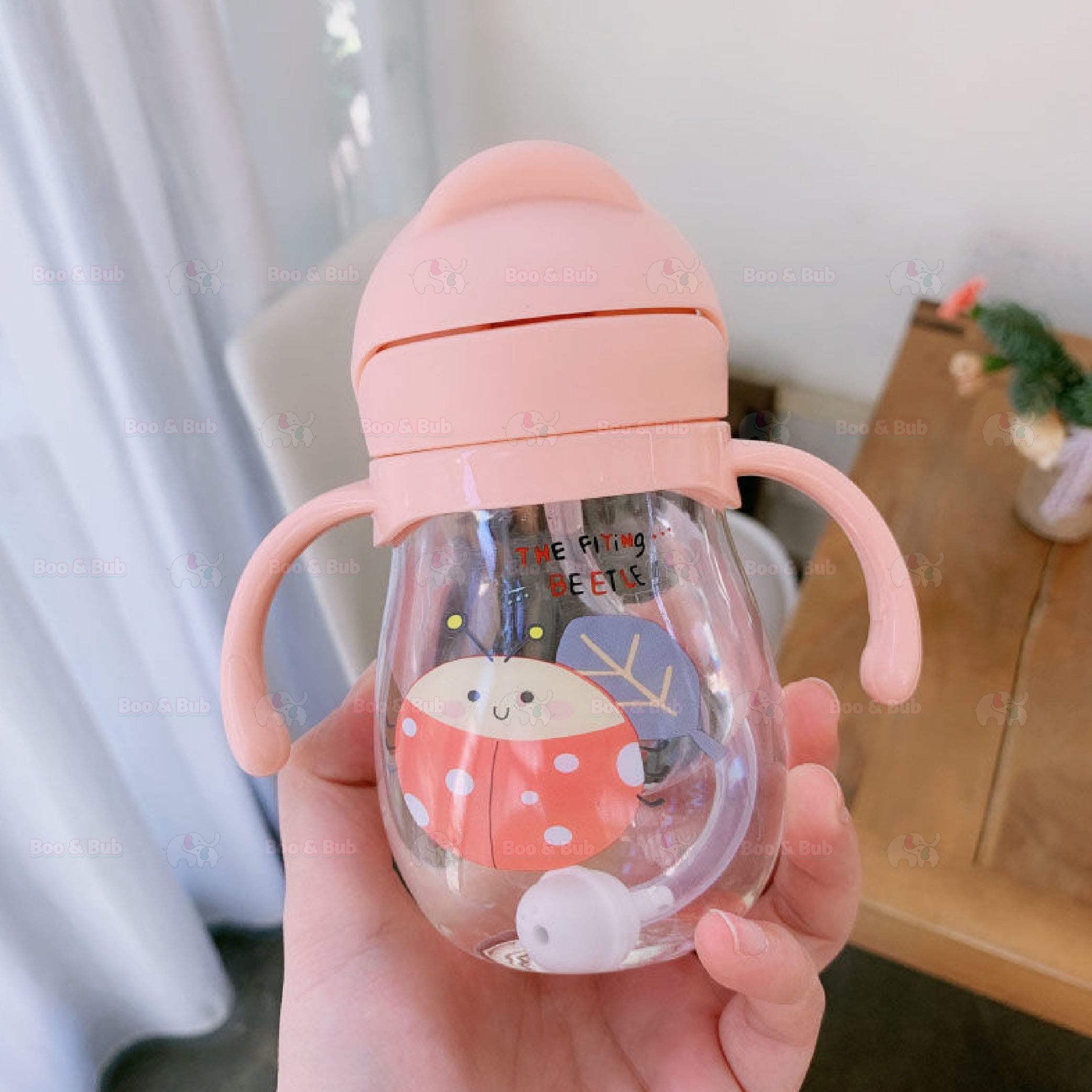 260ml Newborn Water Bottle Leak Proof with Handle | BFA Free Drinking Water Bottle Straw Cup - Boo & Bub