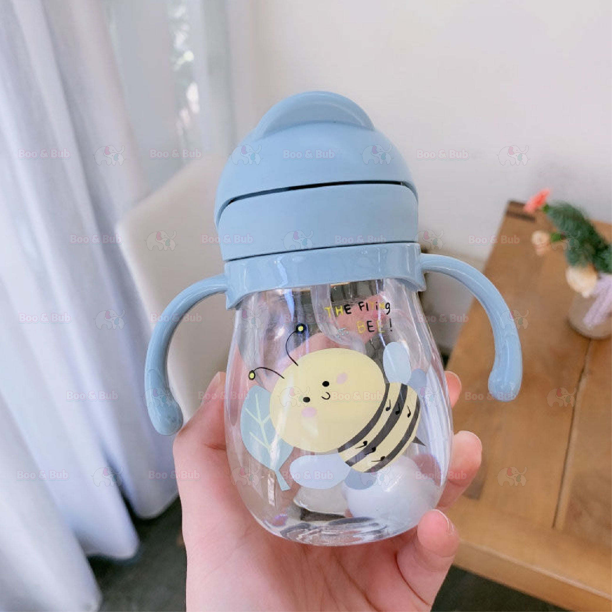 260ml Newborn Water Bottle Leak Proof with Handle | BFA Free Drinking Water Bottle Straw Cup - Boo & Bub