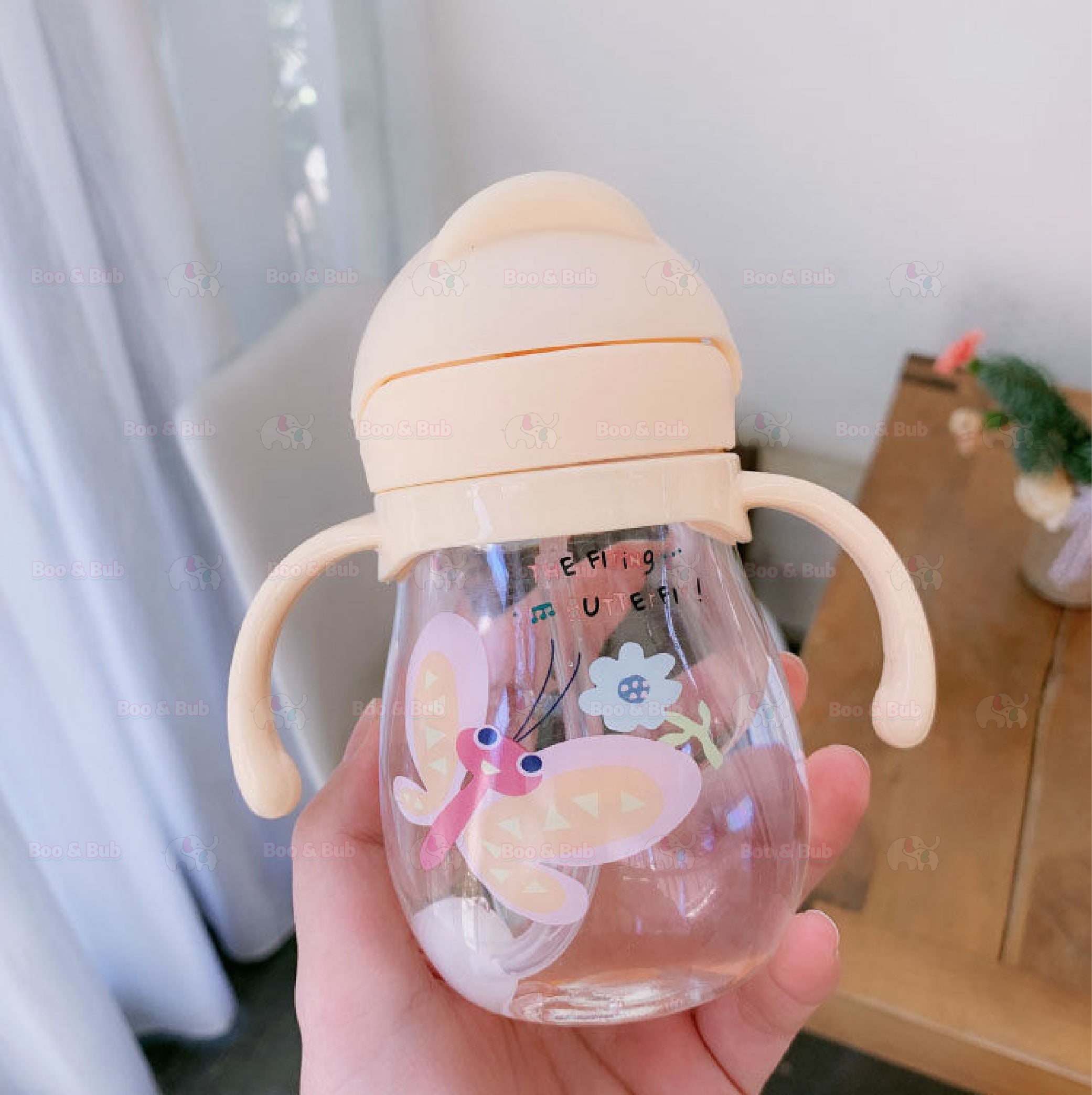 260ml Newborn Water Bottle Leak Proof with Handle | BFA Free Drinking Water Bottle Straw Cup - Boo & Bub