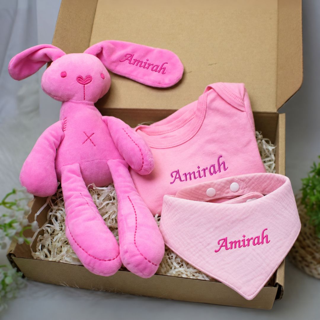 Personalized name embroidery newborn baby gift box set ( SULAM NAMA) - Boo & Bub