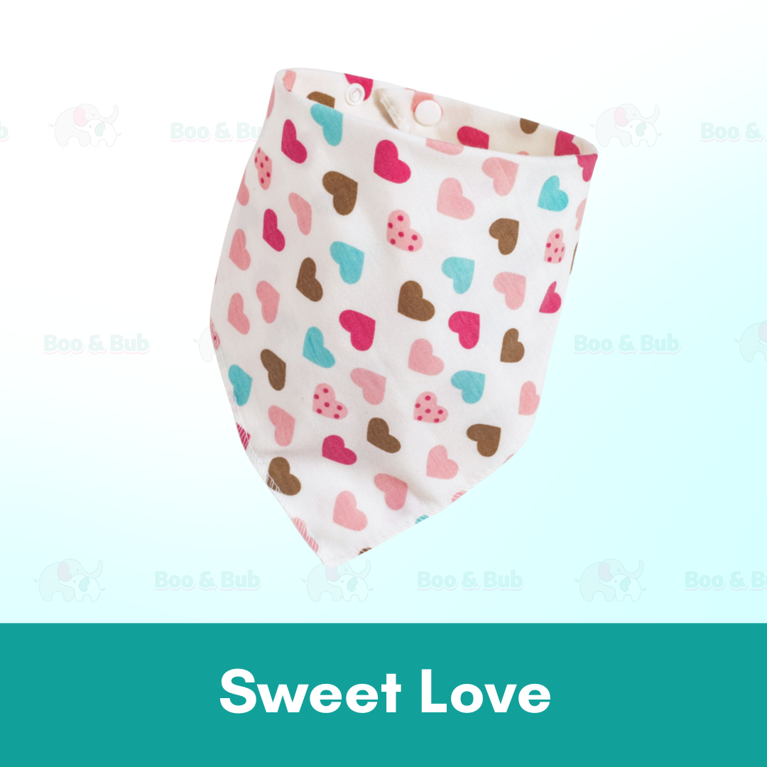 Baby Cotton Triangle Bibs | Toddler newborn Bib With Button | double layers Cartoon Character Animal Print - Boo & Bub