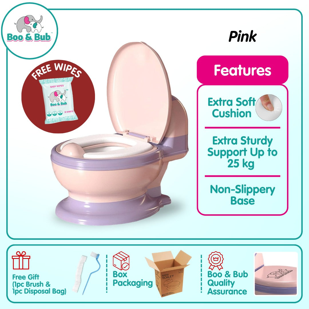 Portable Children's Potty Training Toilet with cushion seat | for Baby Toddlers kid Safe Toilet Potties - Boo & Bub