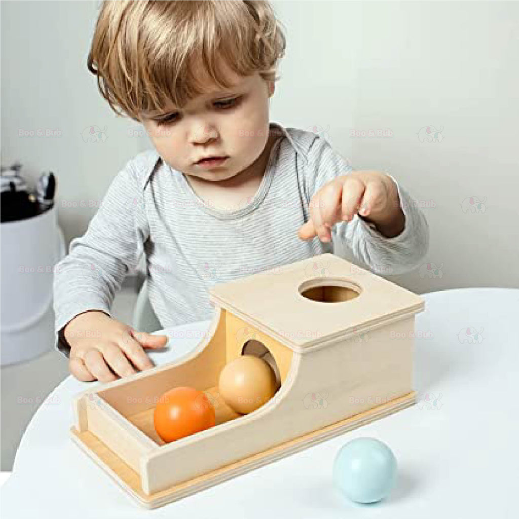 Montessori Toys Ball Box,Coin Box,Object Permanence Box Toys for Infant Toddlers 6-24 Month Baby Early Educati - Boo & Bub