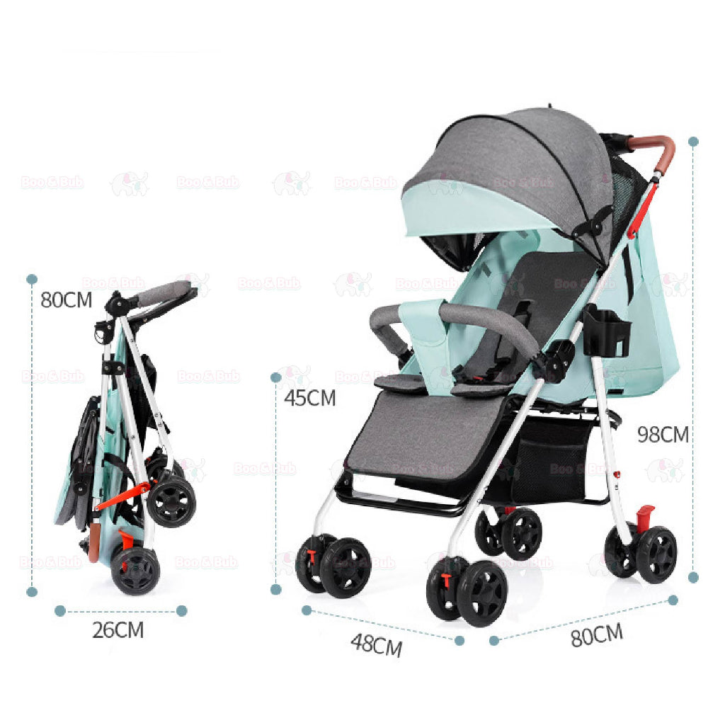 Boo&Bub Multifunction light weight foldable baby stroller for New Born Baby cabin size kereta tolak bayi sorong bayi - Boo & Bub
