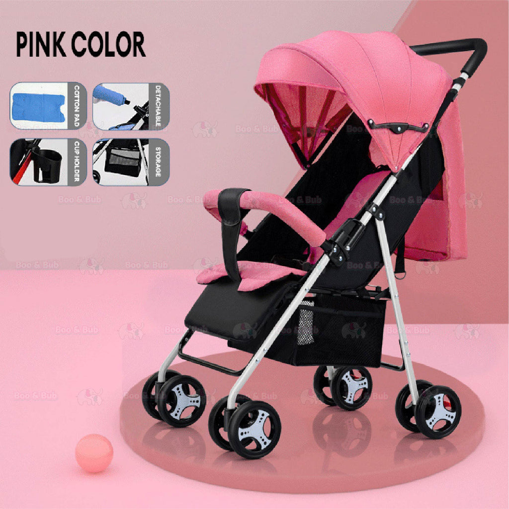 Boo&Bub Multifunction light weight foldable baby stroller for New Born Baby cabin size kereta tolak bayi sorong bayi - Boo & Bub