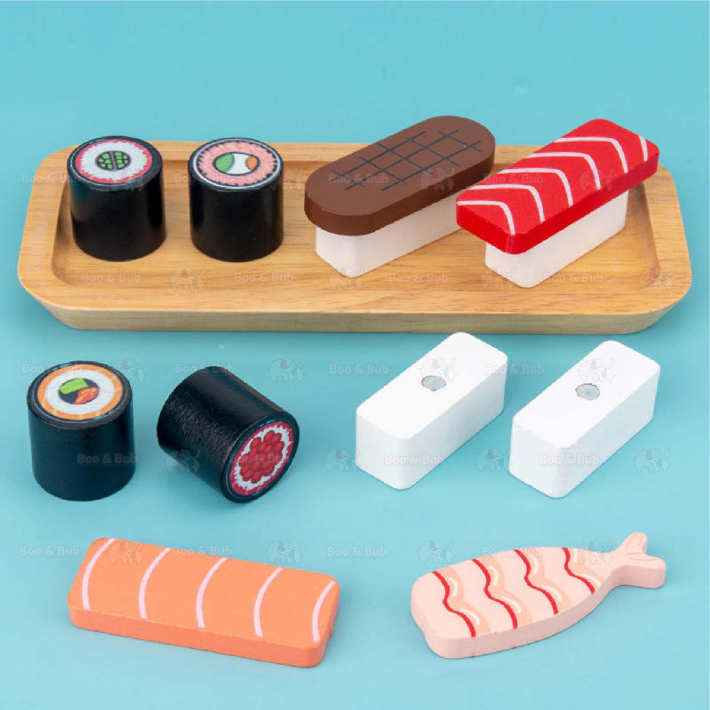 Boo&Bub Wooden Food Cooking Simulation | Tableware Children Kitchen Pretend Play Toy Fruit Vegetable Pizza Cutting - Boo & Bub