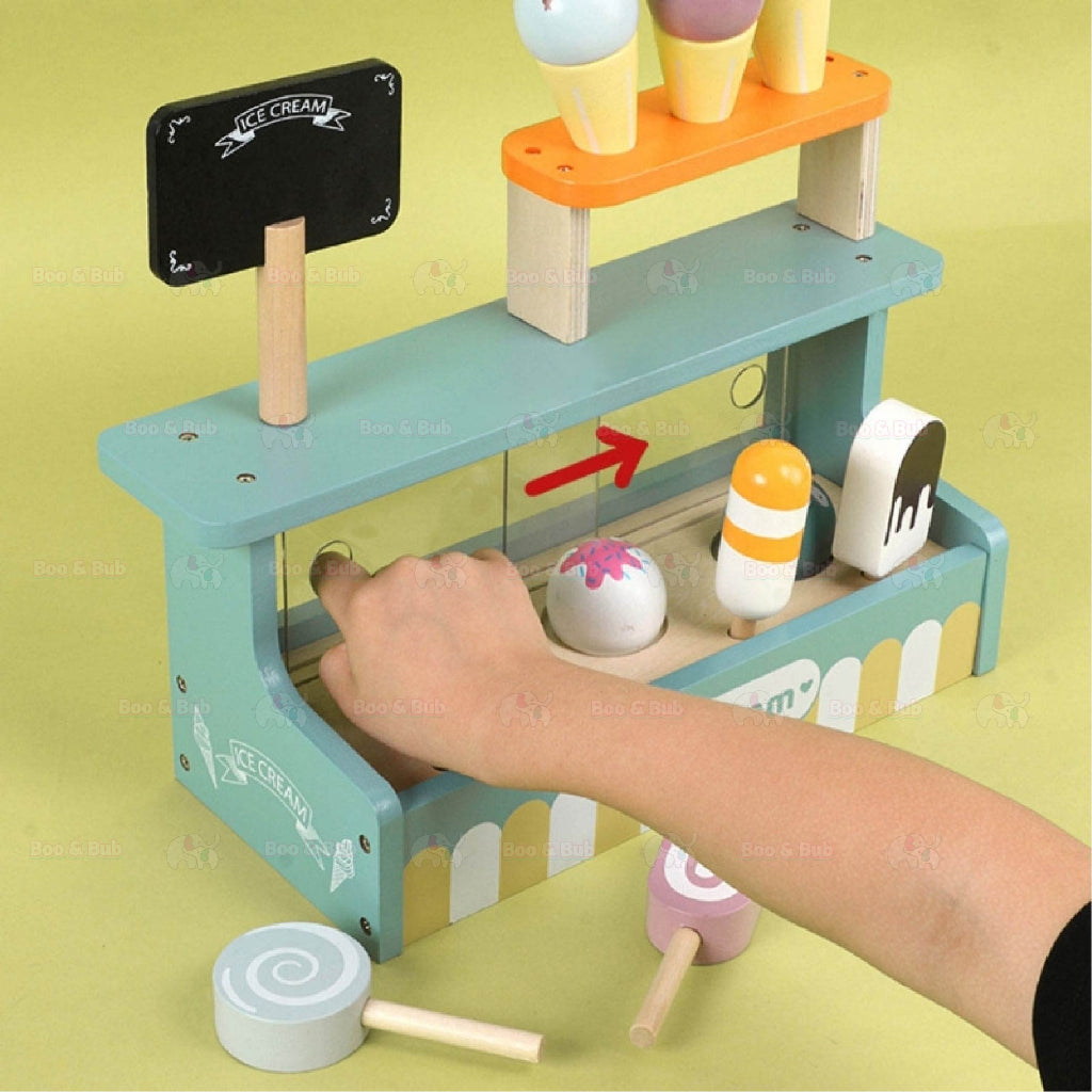 Boo&Bub Wooden dessert tea set | Pretend food cupcake set for preschool kids | Kids development toy birthday gift - Boo & Bub