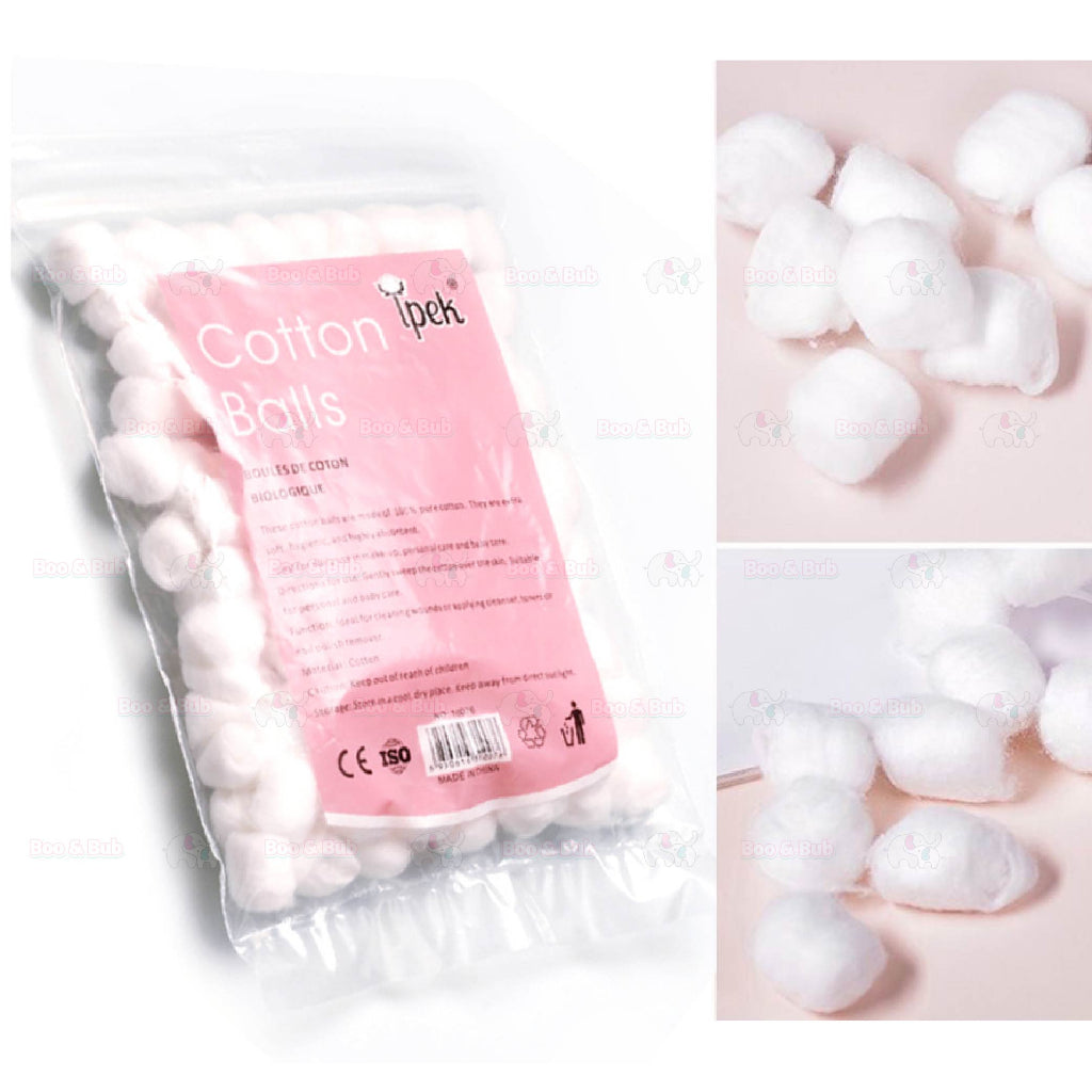 Boo&Bub 100pcs Cotton Ball High Quality 100% Pure | Kapas Bulat | Cleaning Cotton Balls | Disposable Cotton Balls - Boo & Bub