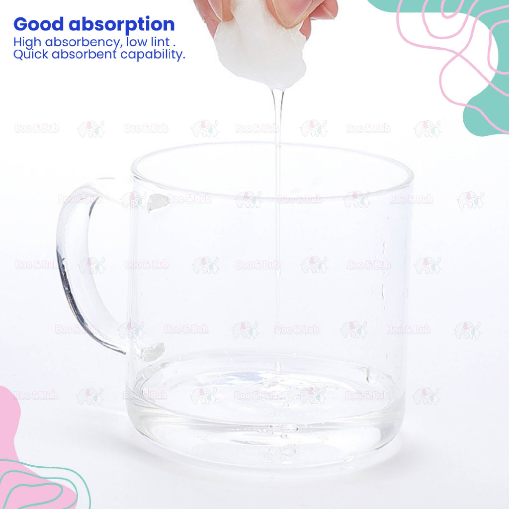 Boo&Bub 100pcs Cotton Ball High Quality 100% Pure | Kapas Bulat | Cleaning Cotton Balls | Disposable Cotton Balls - Boo & Bub