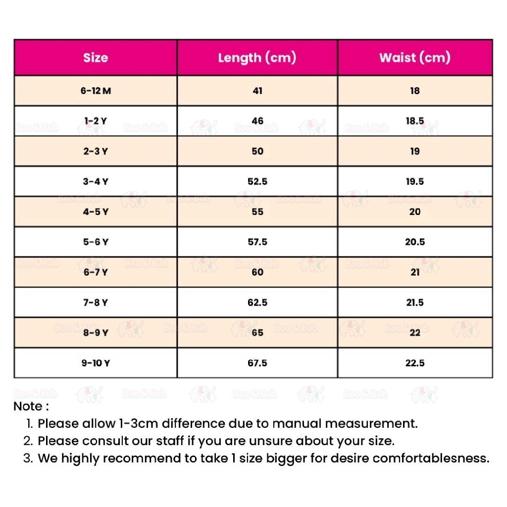 Boo&Bub Assorted Girl Cotton Spandex Legging pants (6M-10Y) | Leggings Budak perempuan | girl long pant leggings - Boo & Bub