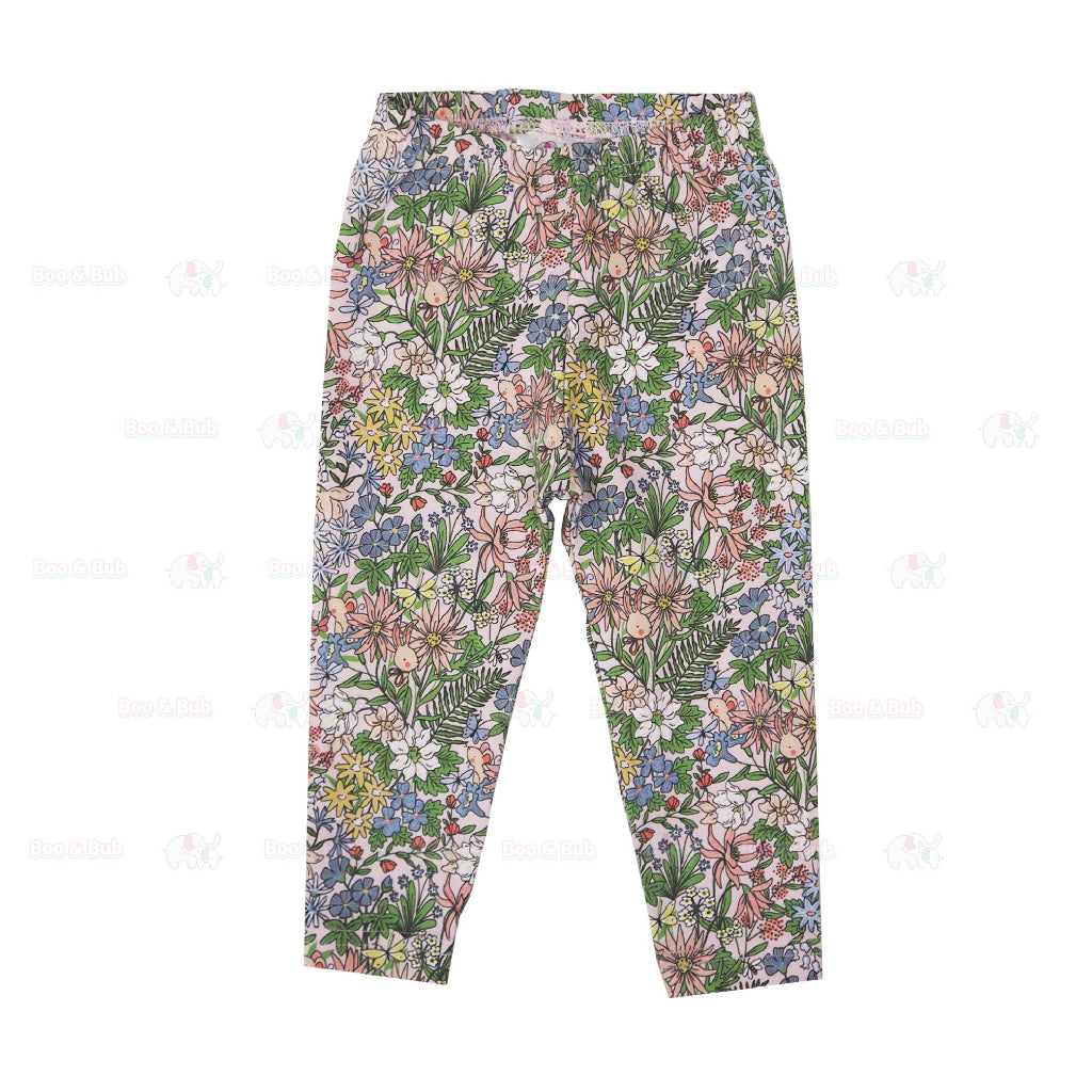 Boo&Bub Assorted Girl Cotton Spandex Legging pants (6M-10Y) | Leggings Budak perempuan | girl long pant leggings - Boo & Bub