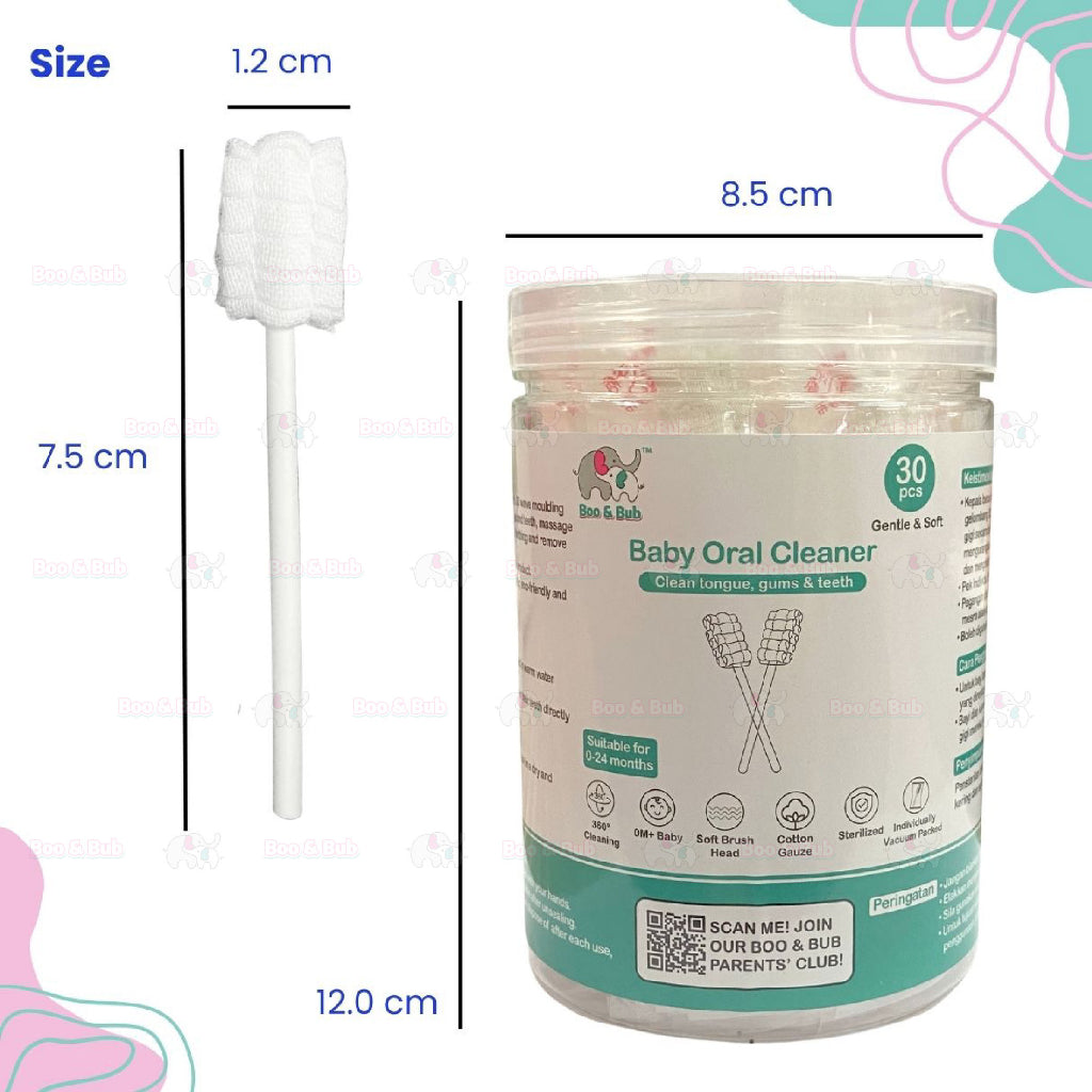Boo&Bub Baby Oral Cleaner | Disposable Soft Toothbrush Toddler Tongue Washing Gauze Tongue Cleaning Pembersih Mulut - Boo & Bub