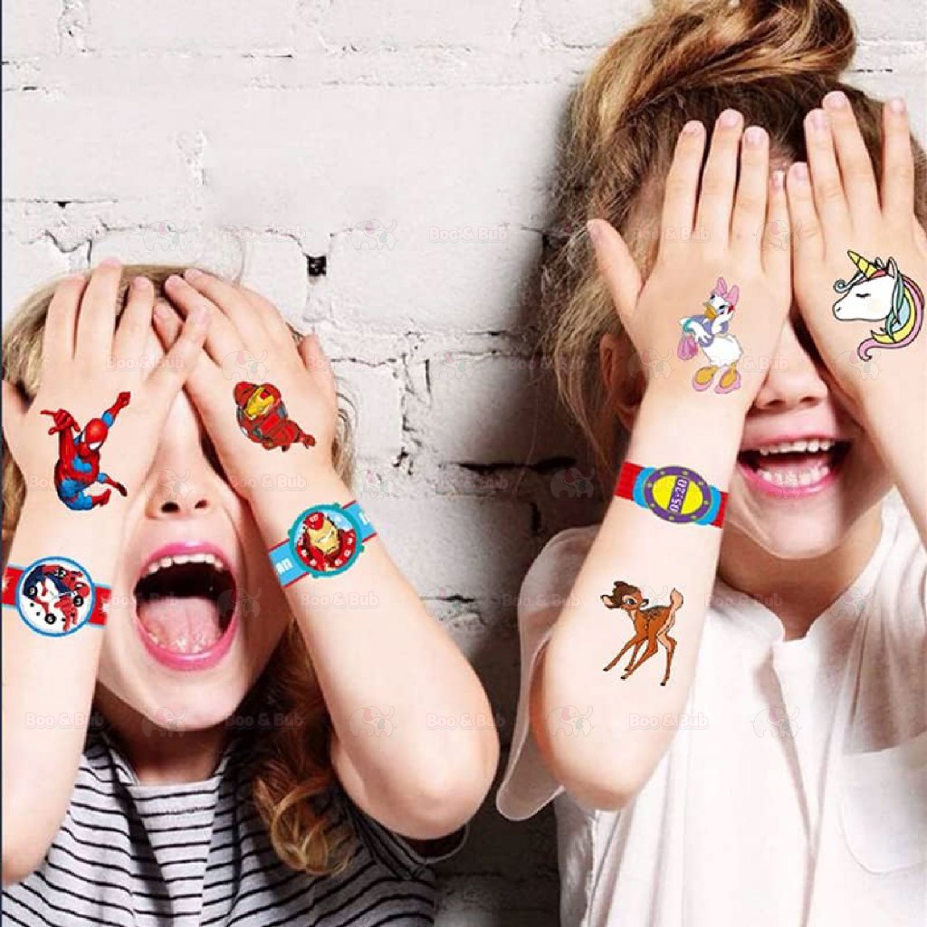 Boo&Bub Disney Kids Tattoo Sticker Kids Temporary Tattoo Waterproof hand sticker cartoon fake tattoo pelekat tatu 儿童纹身贴 - Boo & Bub
