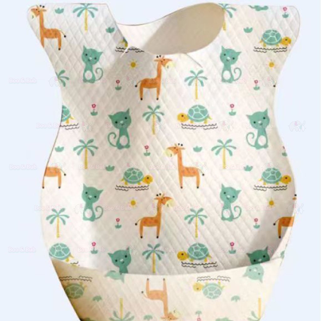 Boo&Bub Baby Disposable Bib Baby Waterproof baby bib Travel Bib disposable baby bib individual packed Lapik Makan 一次性围兜 - Boo & Bub