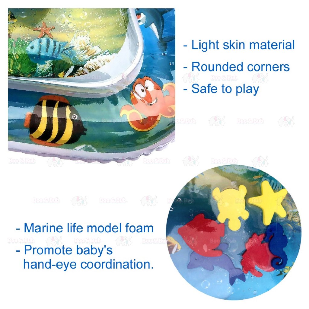 Boo&Bub Baby Water Mat Toddler Inflatable Crawling Cushion Summer Infant Water Play Mat for Children Early Education - Boo & Bub