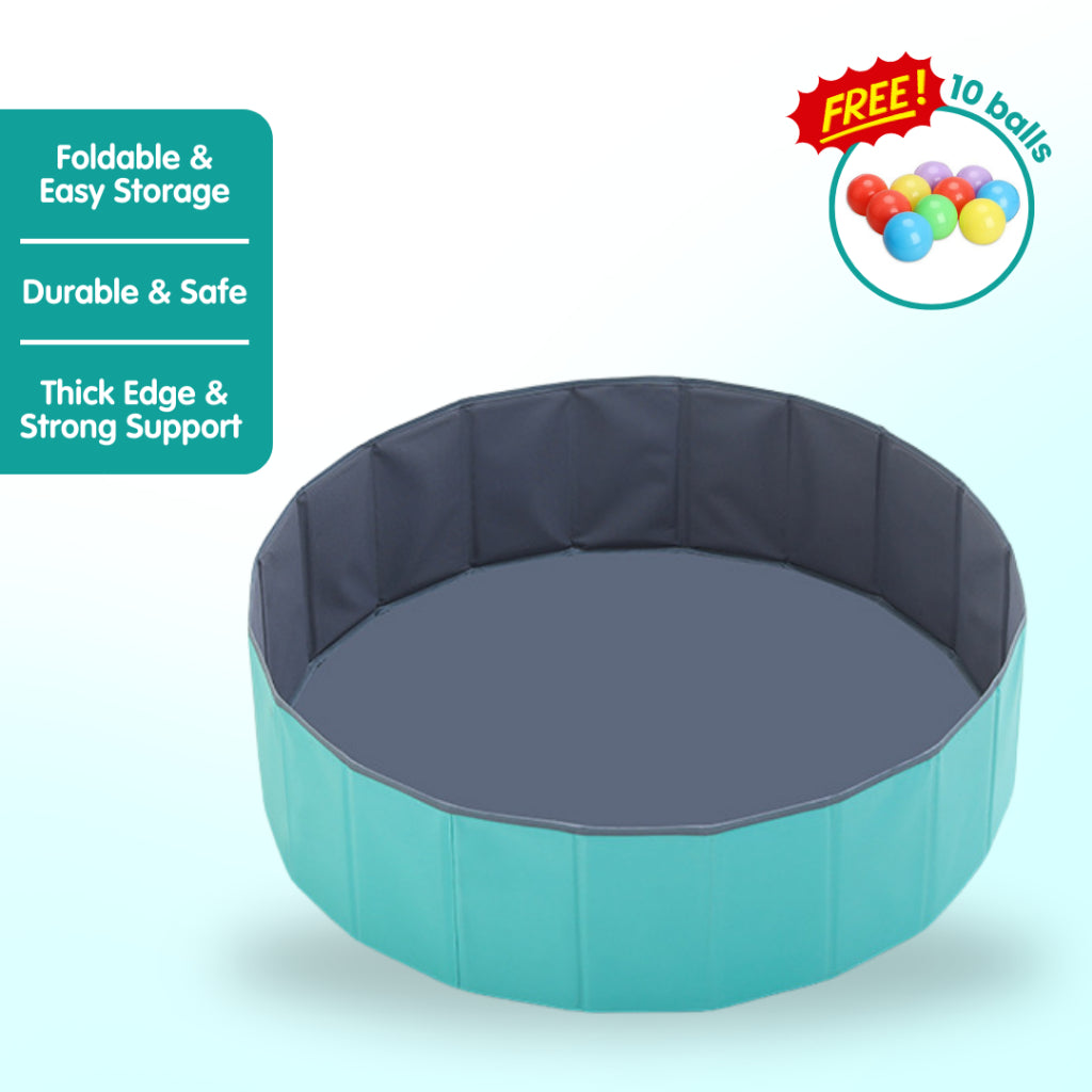 Boo&Bub Kids Ocean Ball Pit Pool | Foldable Indoor Ball Pool Playpen Fence Macaron Ocean Balls Kolam Bola Children Baby - Boo & Bub