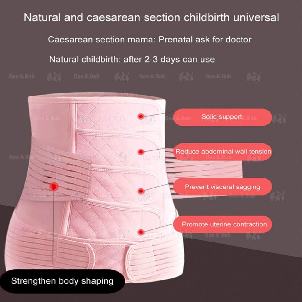 Boo&Bub Mommy Tummy Belt Abdominal Binder Postpartum Belt Bengkung Belly Binding Maternity Bersalin PostPartum Shape - Boo & Bub