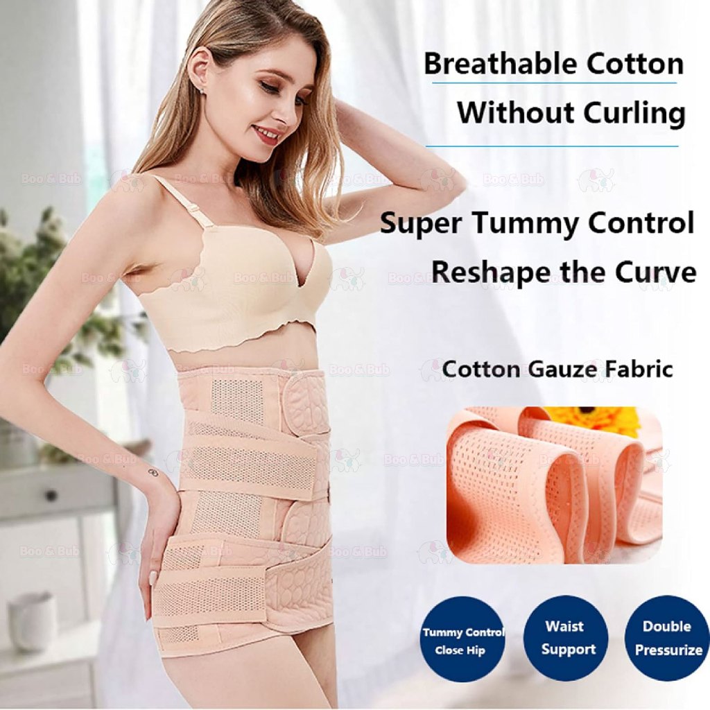 Boo&Bub Mommy Tummy Belt Abdominal Binder Postpartum Belt Bengkung Belly Binding Maternity Bersalin PostPartum Shape - Boo & Bub