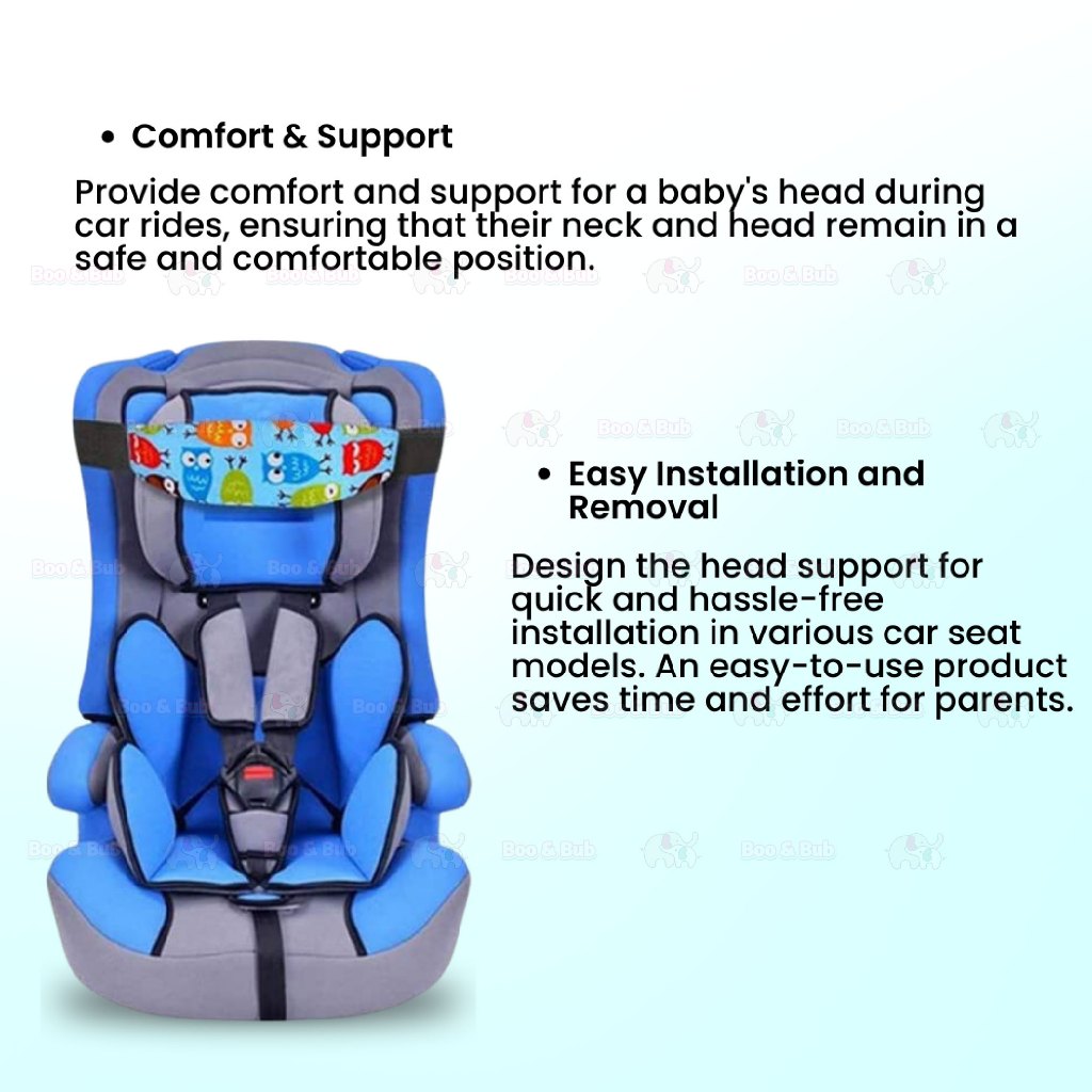 Boo&Bub Child Car Seat Safety Head Support Fixing Band Strap Belt Holder Carseat Belt - Boo & Bub