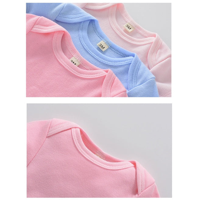 🐘Boo&Bub🐘 Baby Plain Color Rompers | Newborn Infant Boy Girl Clothing Short Sleeve romper Clothes | Baju Bayi - Boo & Bub