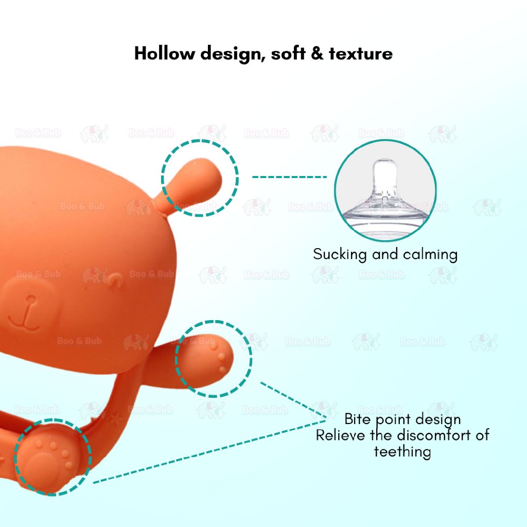 Boo&Bub Baby Teether Toys Rattle Mushroom Shape Baby Teether Silicone - Boo & Bub