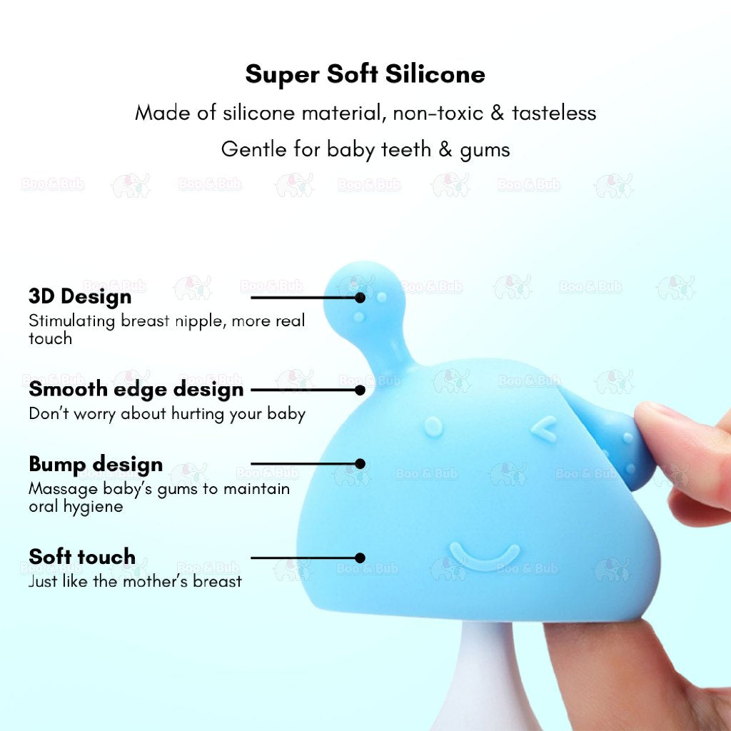 Boo&Bub Baby Teether Toys Rattle Mushroom Shape Baby Teether Silicone - Boo & Bub