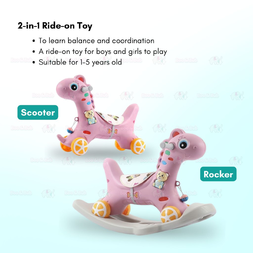 Boo&Bub Rocking Horse Musical Rocking Ride On Car Roller Educational toys - Boo & Bub