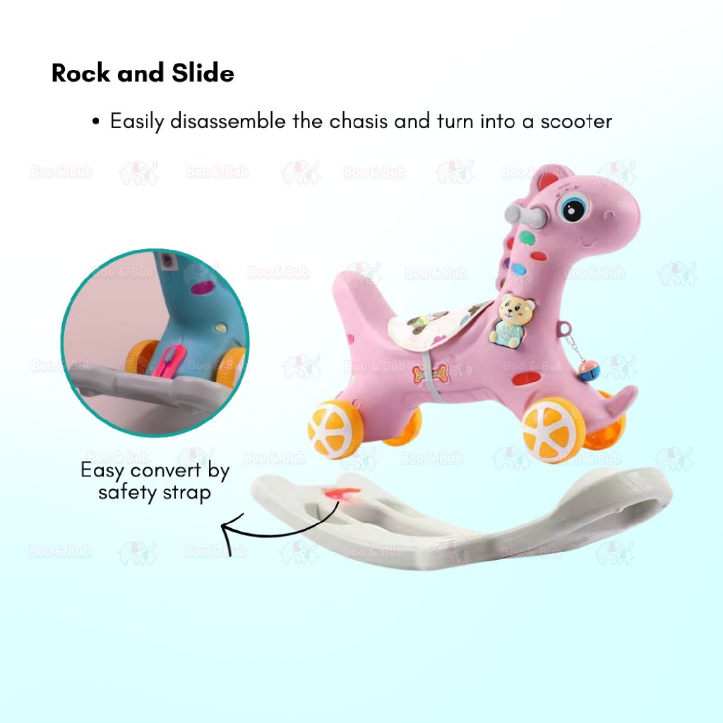 Boo&Bub Rocking Horse Musical Rocking Ride On Car Roller Educational toys - Boo & Bub