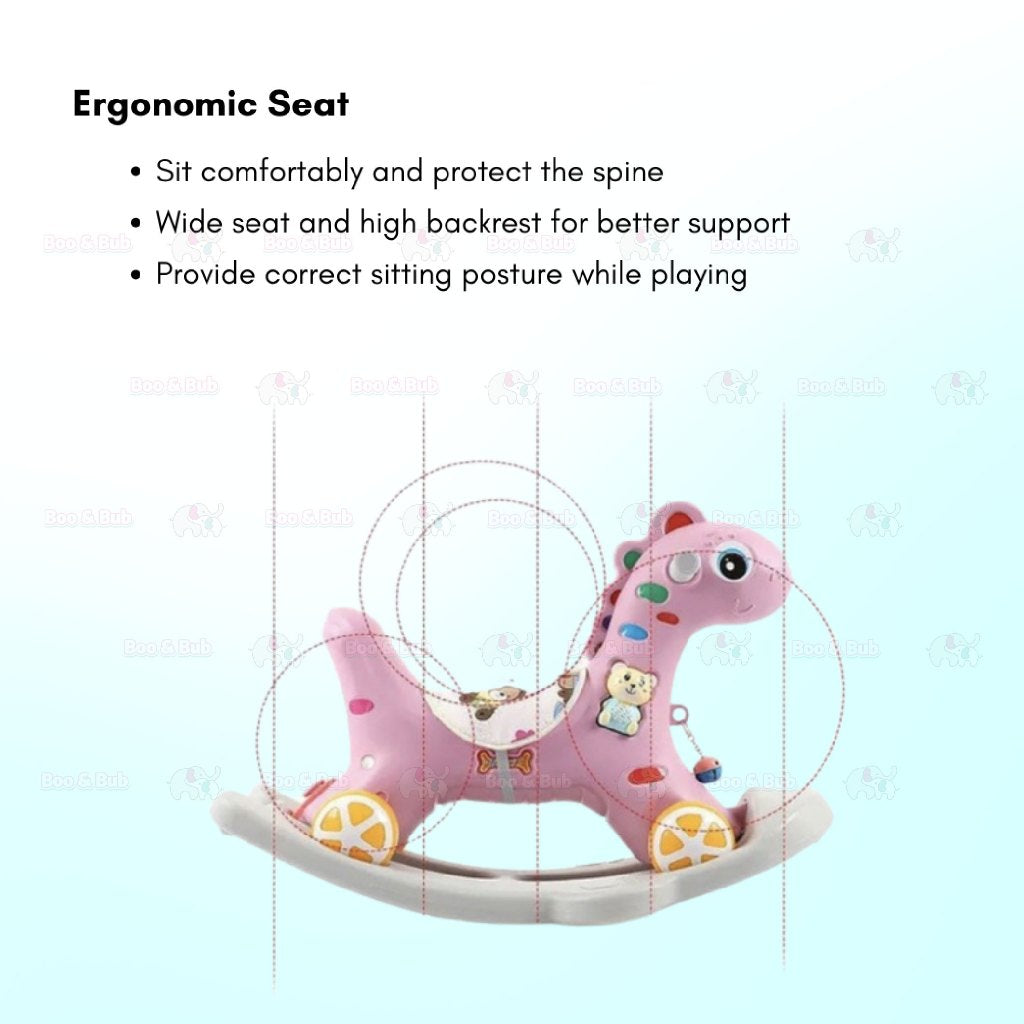 Boo&Bub Rocking Horse Musical Rocking Ride On Car Roller Educational toys - Boo & Bub