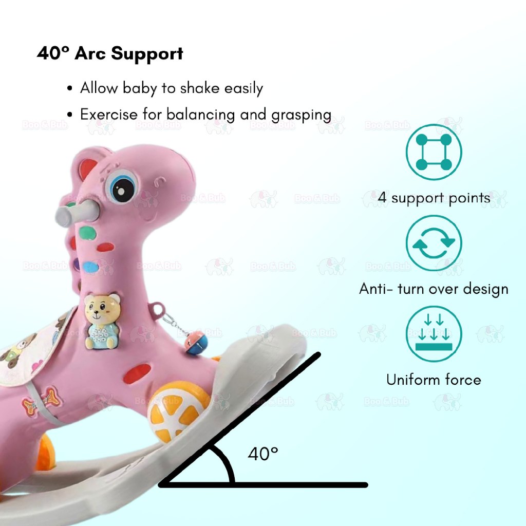 Boo&Bub Rocking Horse Musical Rocking Ride On Car Roller Educational toys - Boo & Bub