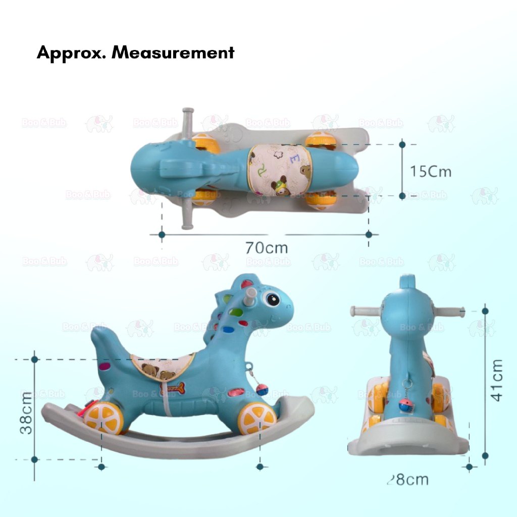 Boo&Bub Rocking Horse Musical Rocking Ride On Car Roller Educational toys - Boo & Bub