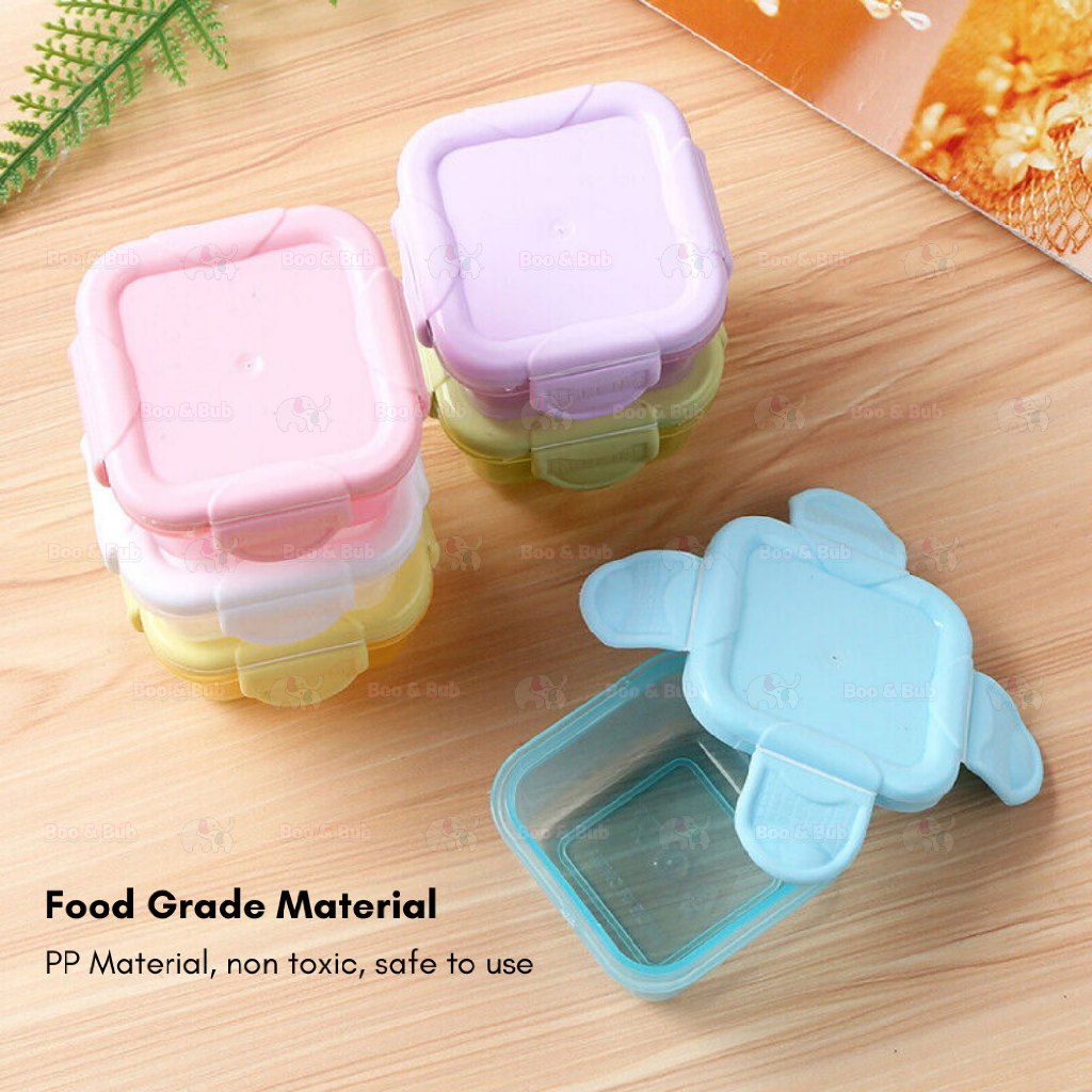 Boo&Bub 4Pcs 60ml Baby Food Container Milk Powder Container Infant Storage Portable Freezer Food Cup - Boo & Bub