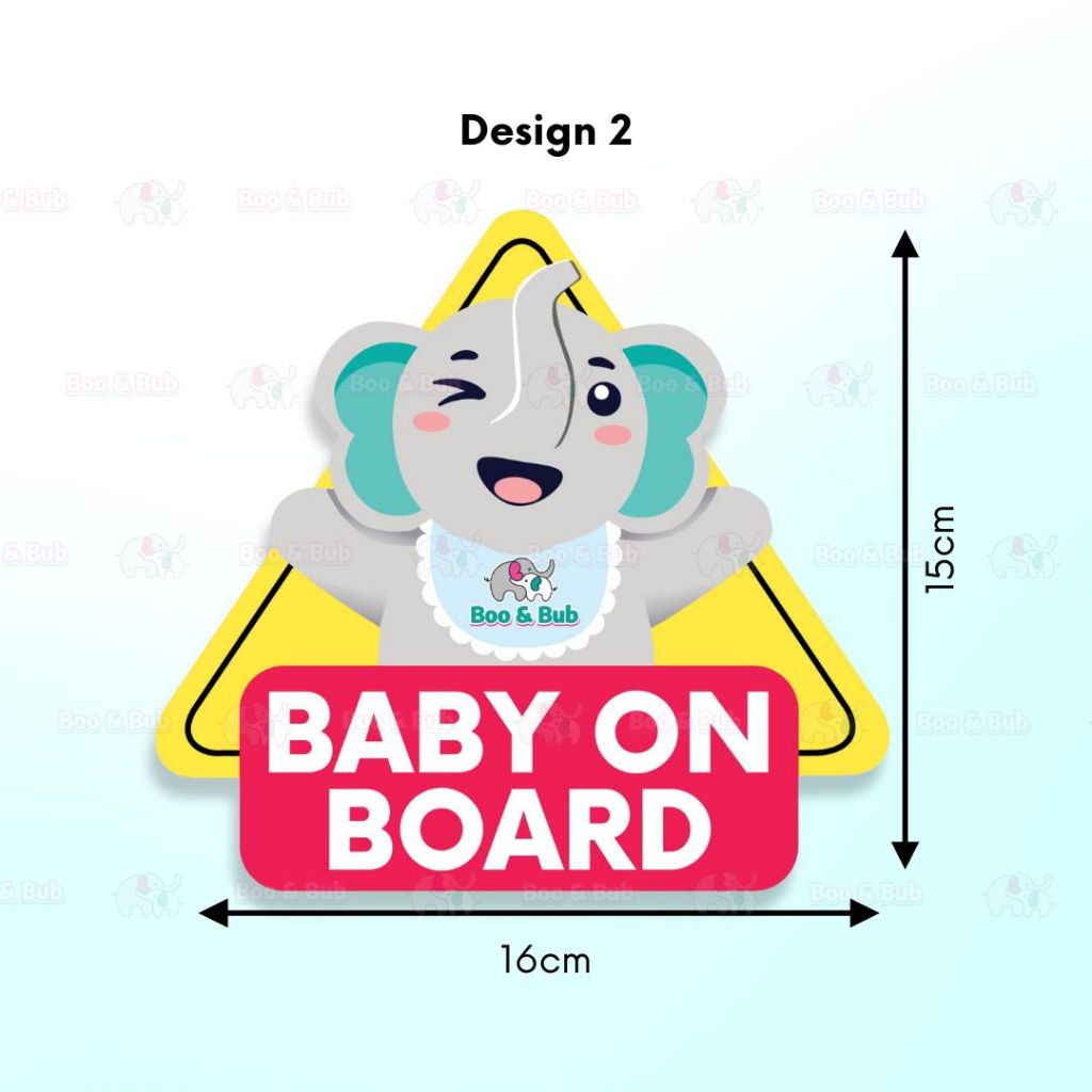 Boo&Bub Baby on Board Sticker |Baby in Car Sticker |Caution Sticker |Cute Baby On Board Sticker - Boo & Bub