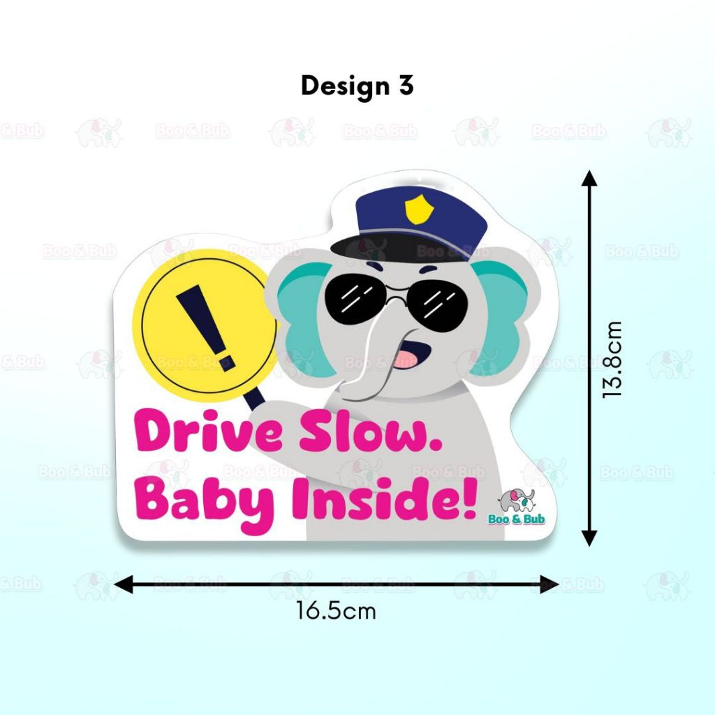Boo&Bub Baby on Board Sticker |Baby in Car Sticker |Caution Sticker |Cute Baby On Board Sticker - Boo & Bub