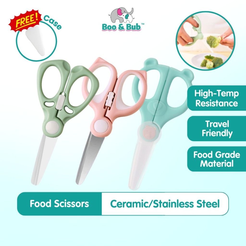 Boo and Bub Food Ceramic Scissor420 Stainless Steel Baby Food Multipurpose Scissors Portable Feeding Scissor - Boo & Bub