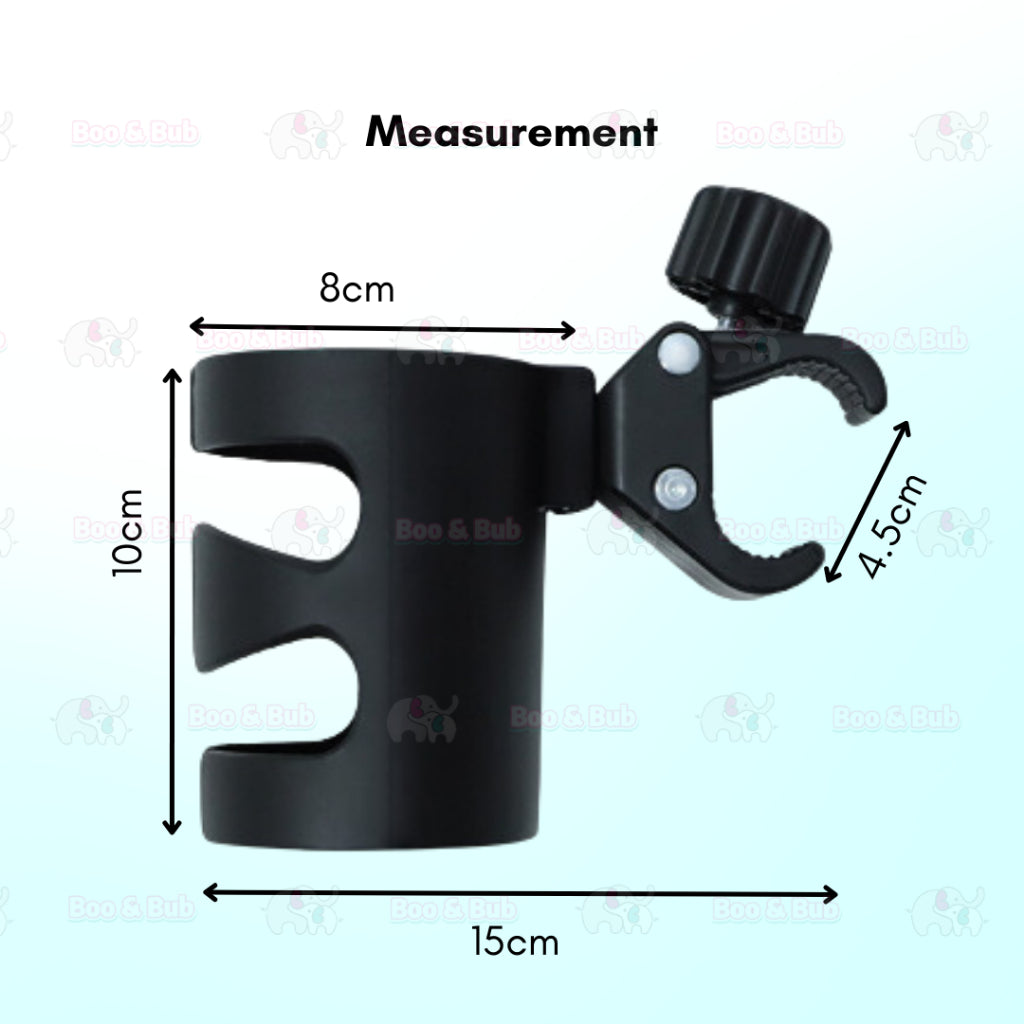Boo and Bub Baby Stroller Cup Holder Adjustable 360 Rotate PP Material - Boo & Bub