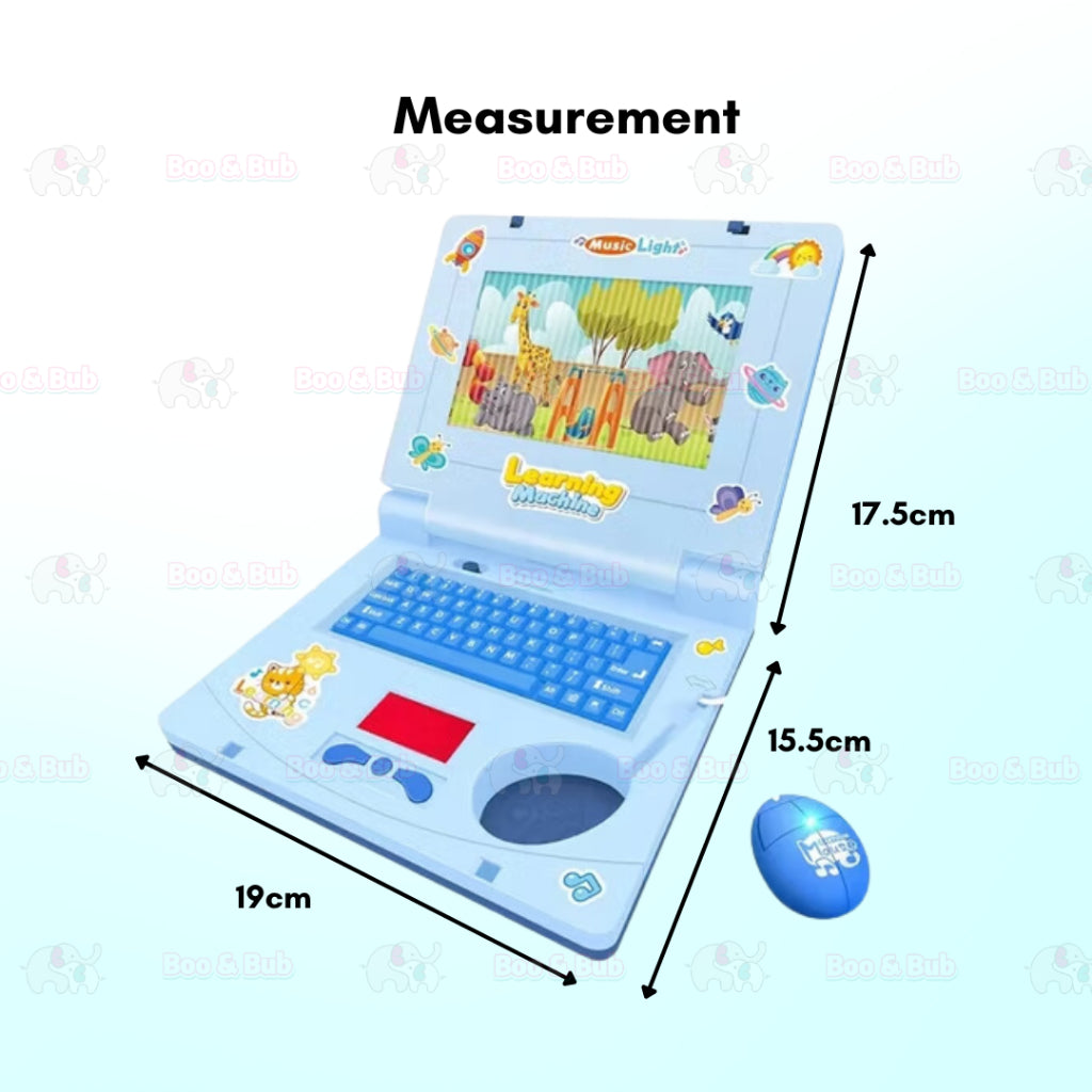 Boo & Bub Kids Laptop Computer with Mouse Learning Machine Early Learning Learner Pretend Play Toys Mainan Budak Belajar - Boo & Bub