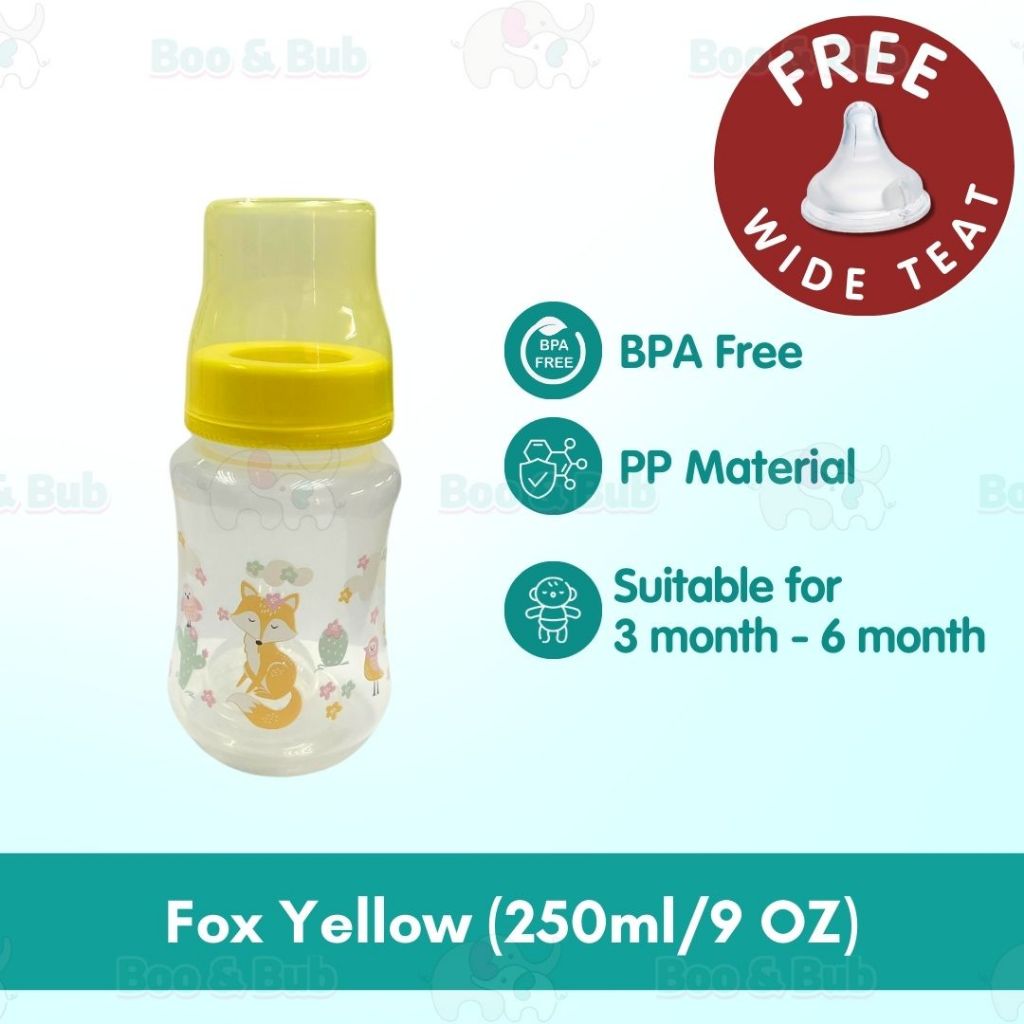 Boo&Bub Botol Susu PP Wide Neck Baby Bottle Baby Milk Bottle Feeding Bottle Nursing Bottle 150ml/250ml/320ml - Boo & Bub