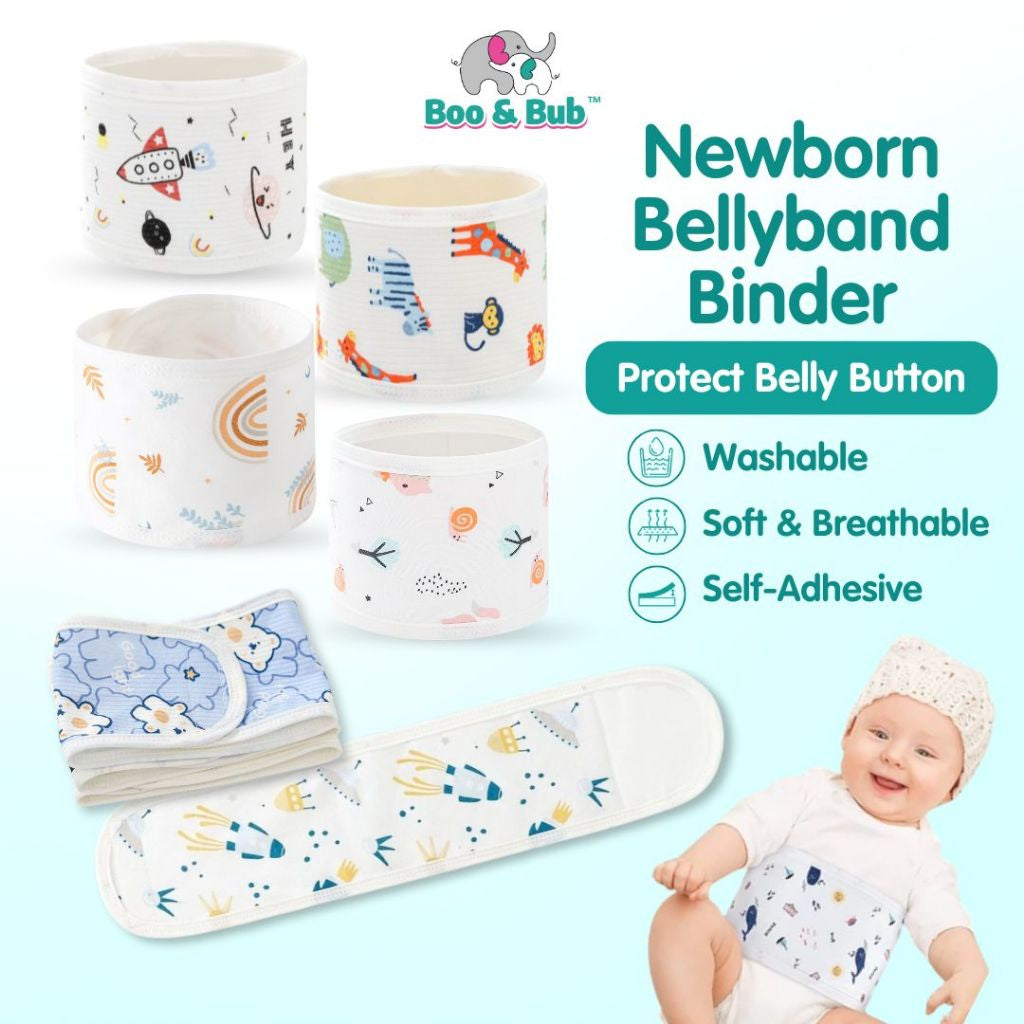 Boo and Bub Newborn Baby Umbilical Cord Care Bellyband Binder Baby Belly Stomach Binder Cover Bedung Bayi Barut Baby - Boo & Bub