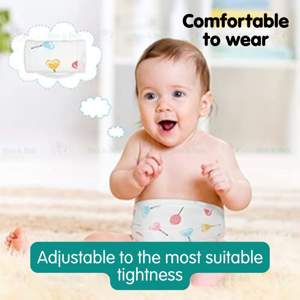Boo and Bub Newborn Baby Umbilical Cord Care Bellyband Binder Baby Belly Stomach Binder Cover Bedung Bayi Barut Baby - Boo & Bub