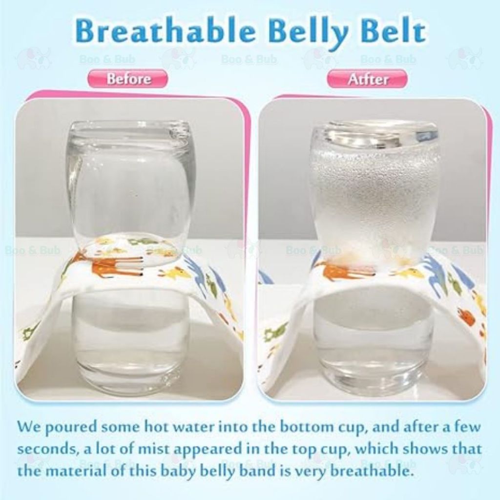 Boo and Bub Newborn Baby Umbilical Cord Care Bellyband Binder Baby Belly Stomach Binder Cover Bedung Bayi Barut Baby - Boo & Bub