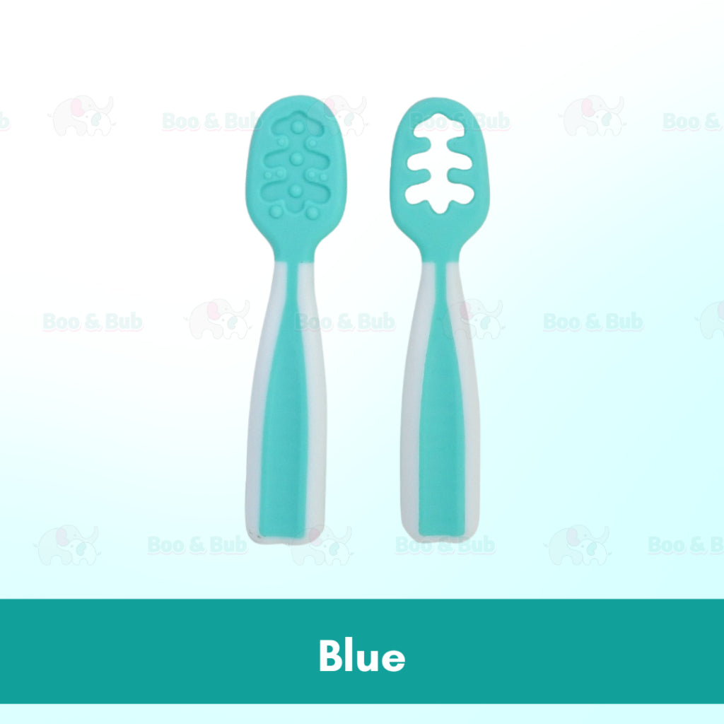 Boo & Bub Baby's First First Dipping Spoons Baby Pre-Spoon Set 2 Stag6M+ Baby First Spoon BPA FREE Safe PP Material - Boo & Bub