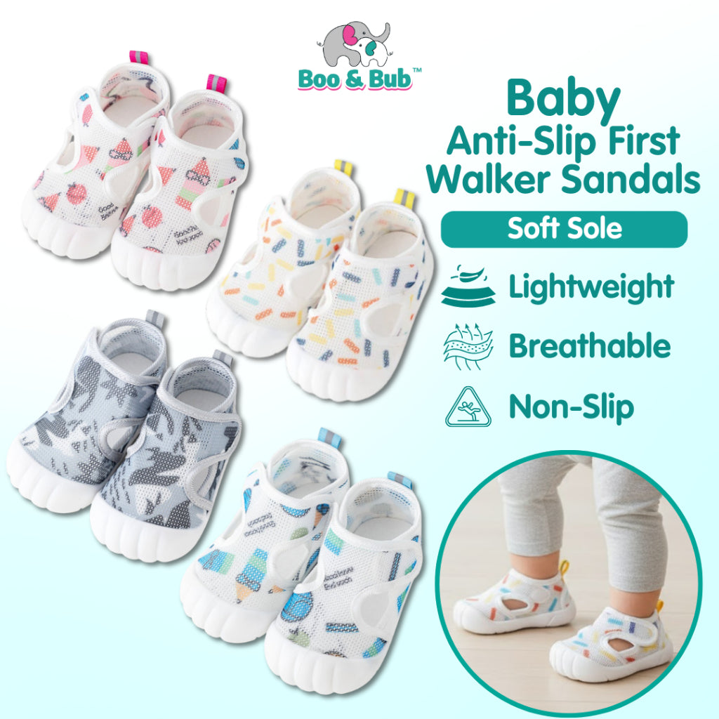 Boo&Bub Baby Sandals Anti-Slip First Walker Sandals Anti-Gelincir Baby Shoes Baby First Walking Shoes 婴儿防滑学步凉鞋 - Boo & Bub