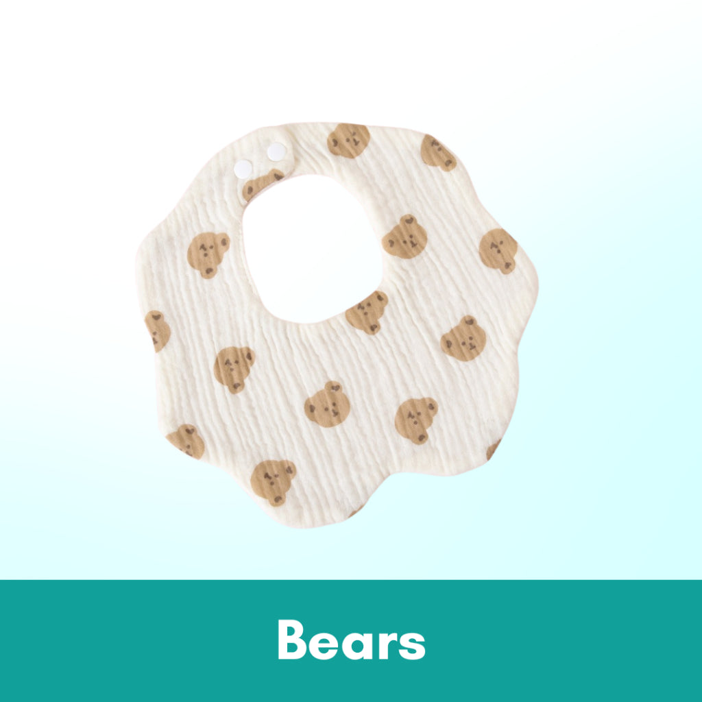 Boo&Bub 6 layers Baby Bib Cotton Bib Baby Saliva Towel Newborn Baby Saliva Bib Soft Washable drooling Bib 新生儿围兜 柔软可洗 吸水 - Boo & Bub
