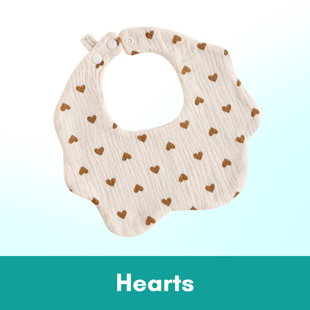 Boo&Bub 6 layers Baby Bib Cotton Bib Baby Saliva Towel Newborn Baby Saliva Bib Soft Washable drooling Bib 新生儿围兜 柔软可洗 吸水 - Boo & Bub