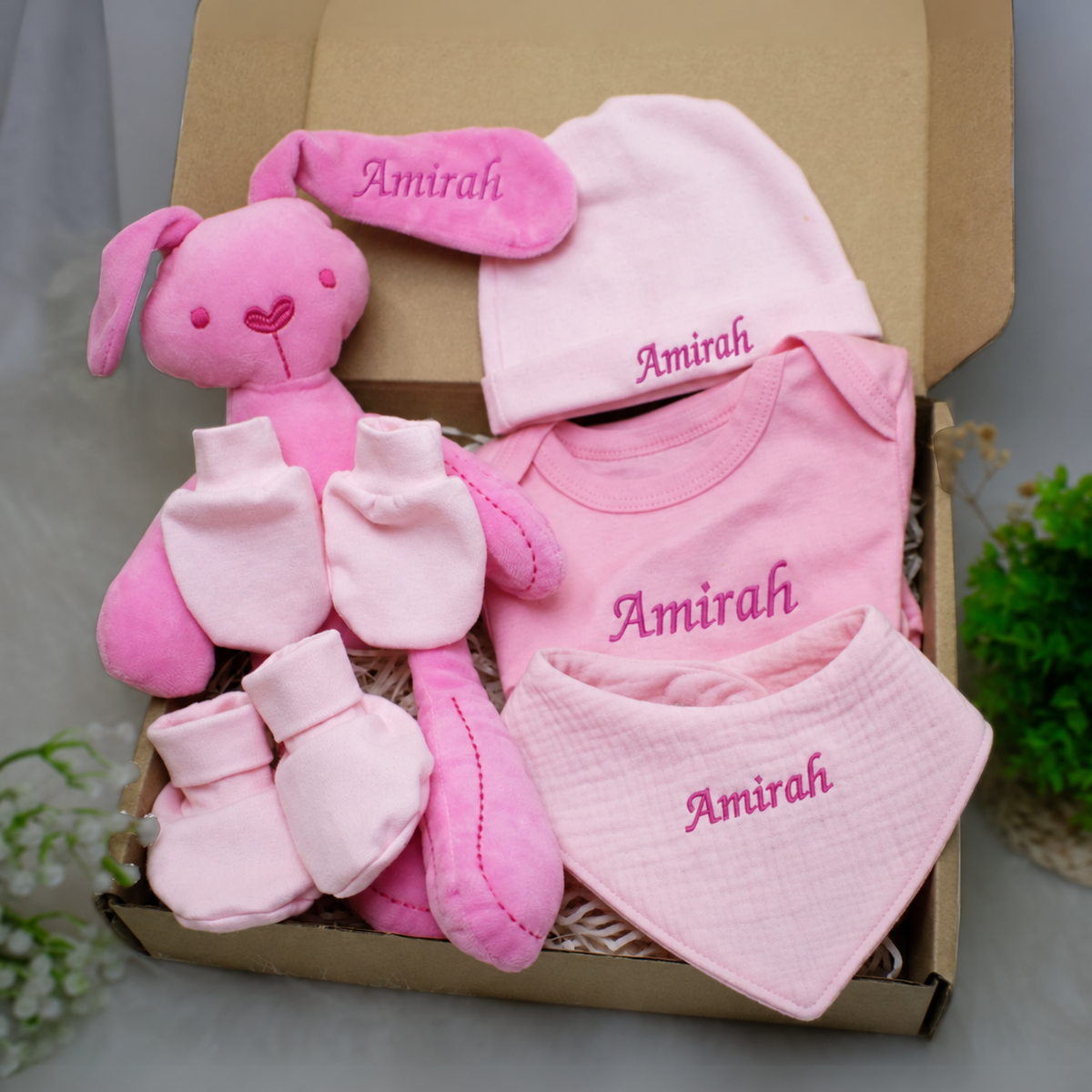 Personalized name embroidery newborn baby gift box set ( SULAM NAMA) - Boo & Bub