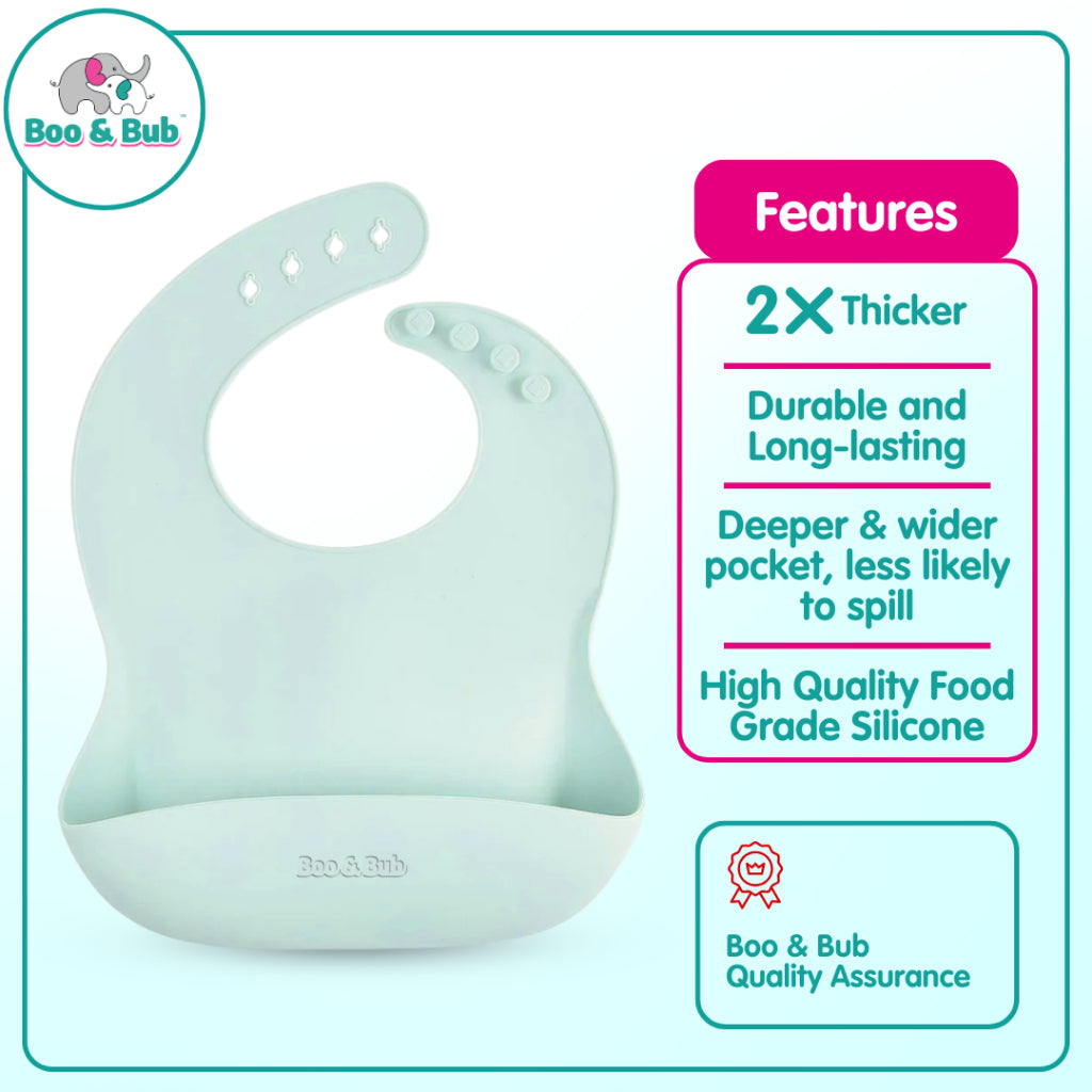 Boo&Bub Baby Stainless Steel Tableware Set 5pcs BPA-Free Silikon Hisap Anti-Tumpah Set Pinggan Mangkuk Bayi 儿童餐具 吸盘防滑 - Boo & Bub