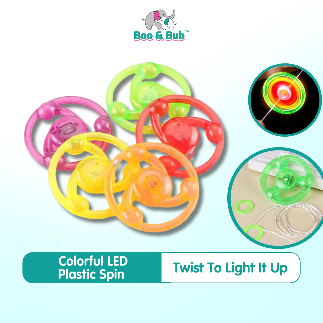 Colorful LED Plastic Spin | Classic Retro toys Light Flying Saucer Kids Outdoor Toy Random Color - Boo & Bub