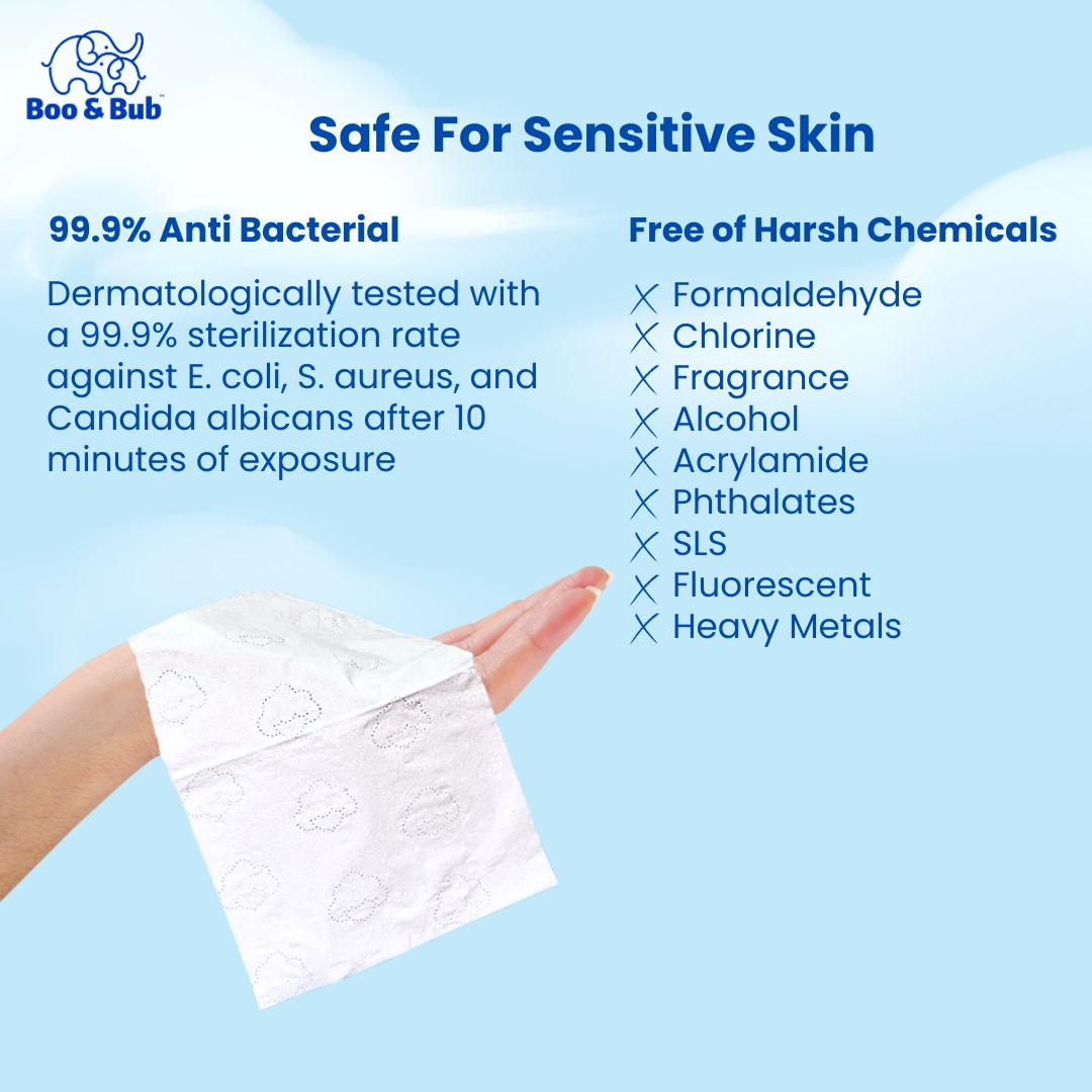 Boo&Bub Cloud Touch Ultra Soft Baby Tissue Moisturizing Lotion Tissue (40's x 8 packs) Facial tissues for delicate skin - Boo & Bub