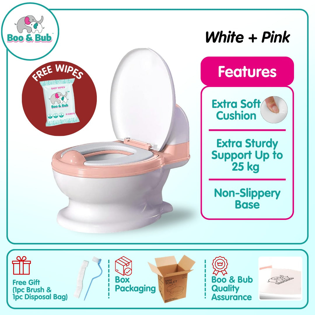 Portable Children's Potty Training Toilet with cushion seat | for Baby Toddlers kid Safe Toilet Potties - Boo & Bub